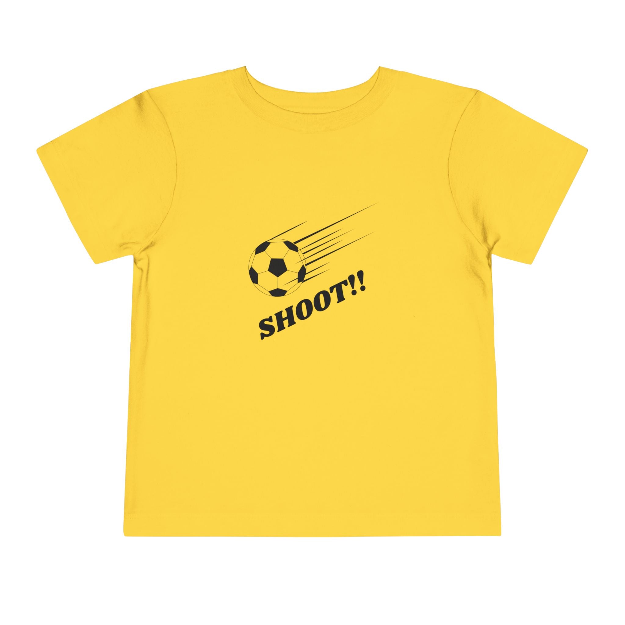 Toddler Tee — "Football Says Shoot" Kids Football Short Sleeve Shirt