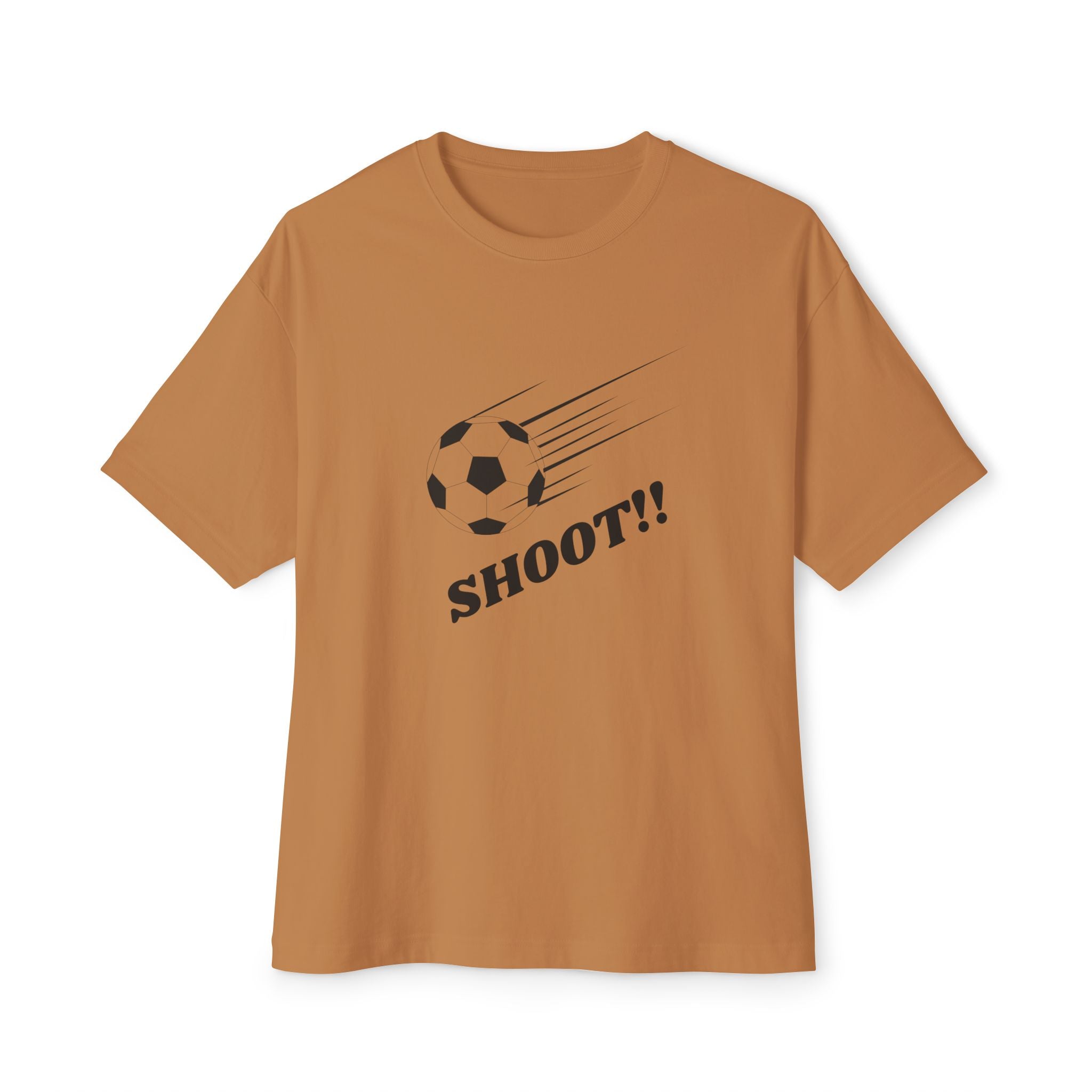 Football "Shoot" Graphic Tee — Oversized Boxy Soccer-Style Shirt