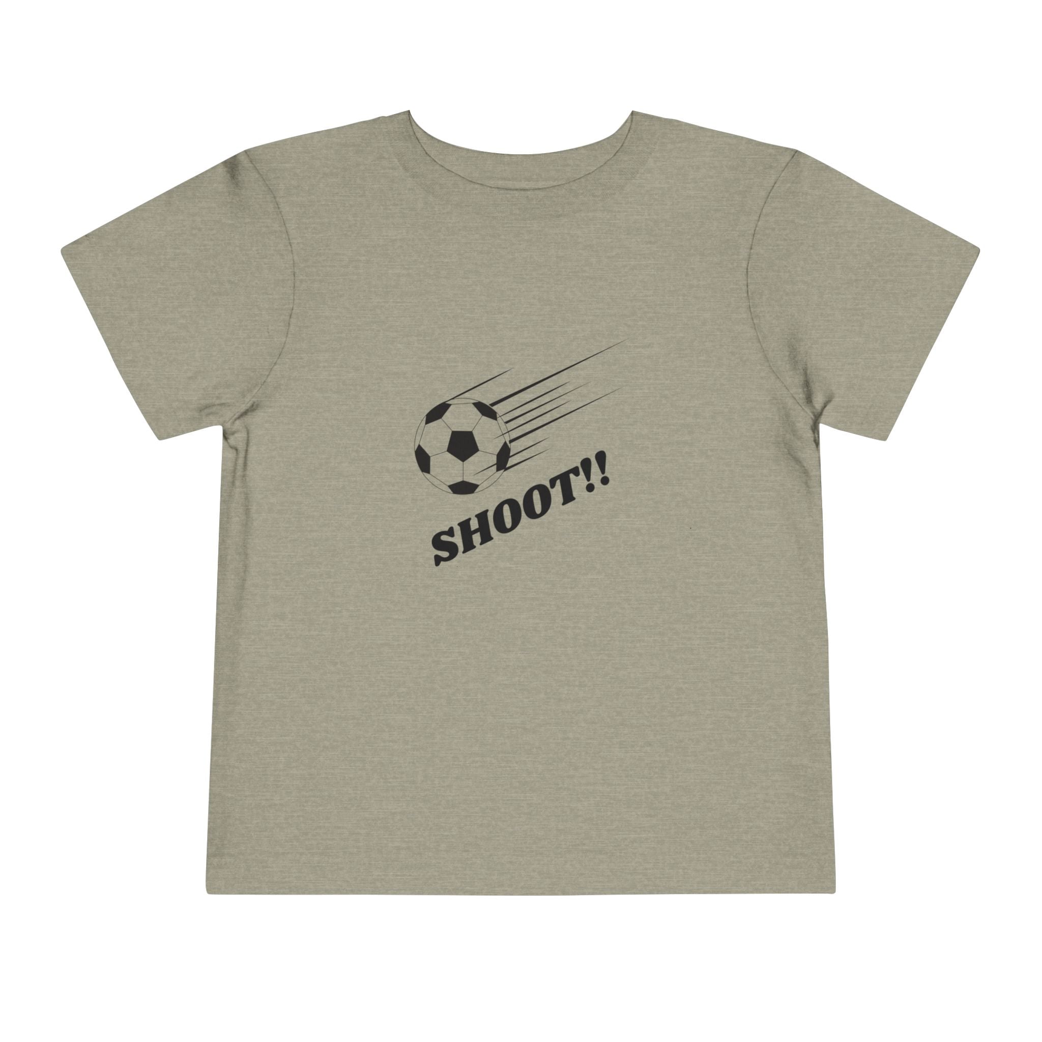 Toddler Tee — "Football Says Shoot" Kids Football Short Sleeve Shirt