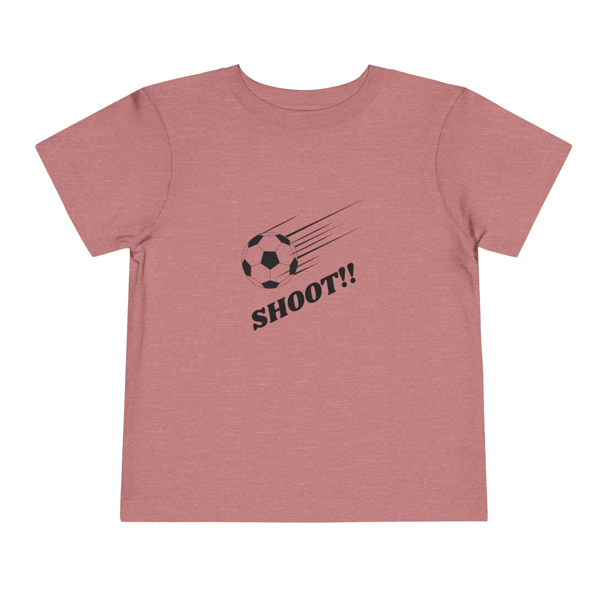 Toddler Tee — "Football Says Shoot" Kids Football Short Sleeve Shirt