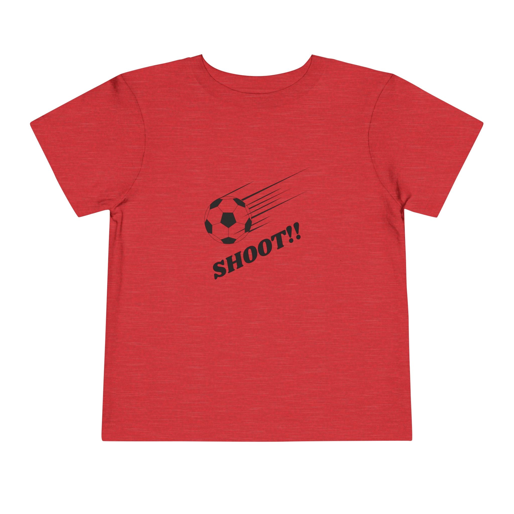 Toddler Tee — "Football Says Shoot" Kids Football Short Sleeve Shirt