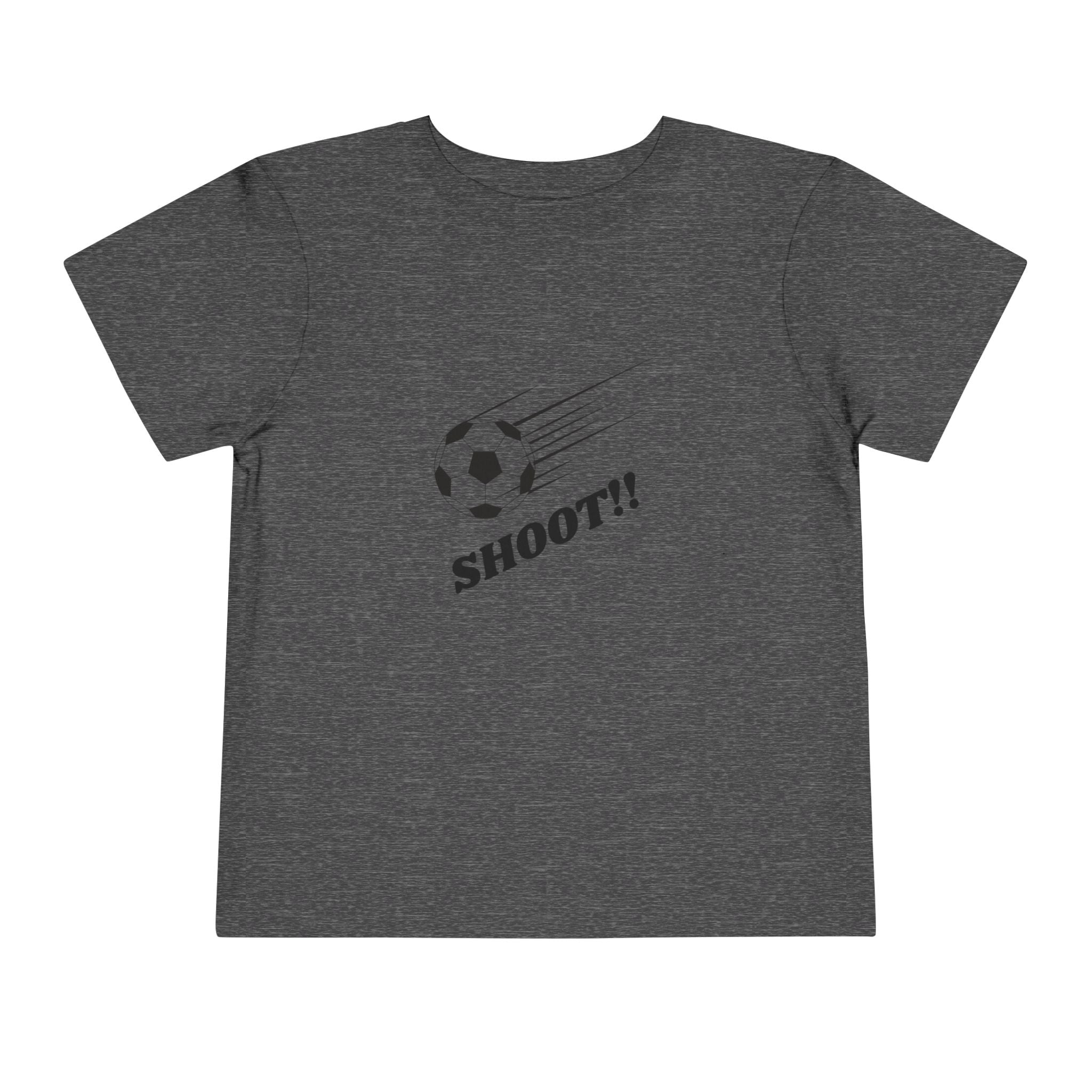 Toddler Tee — "Football Says Shoot" Kids Football Short Sleeve Shirt