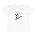 Toddler Tee — "Football Says Shoot" Kids Football Short Sleeve Shirt