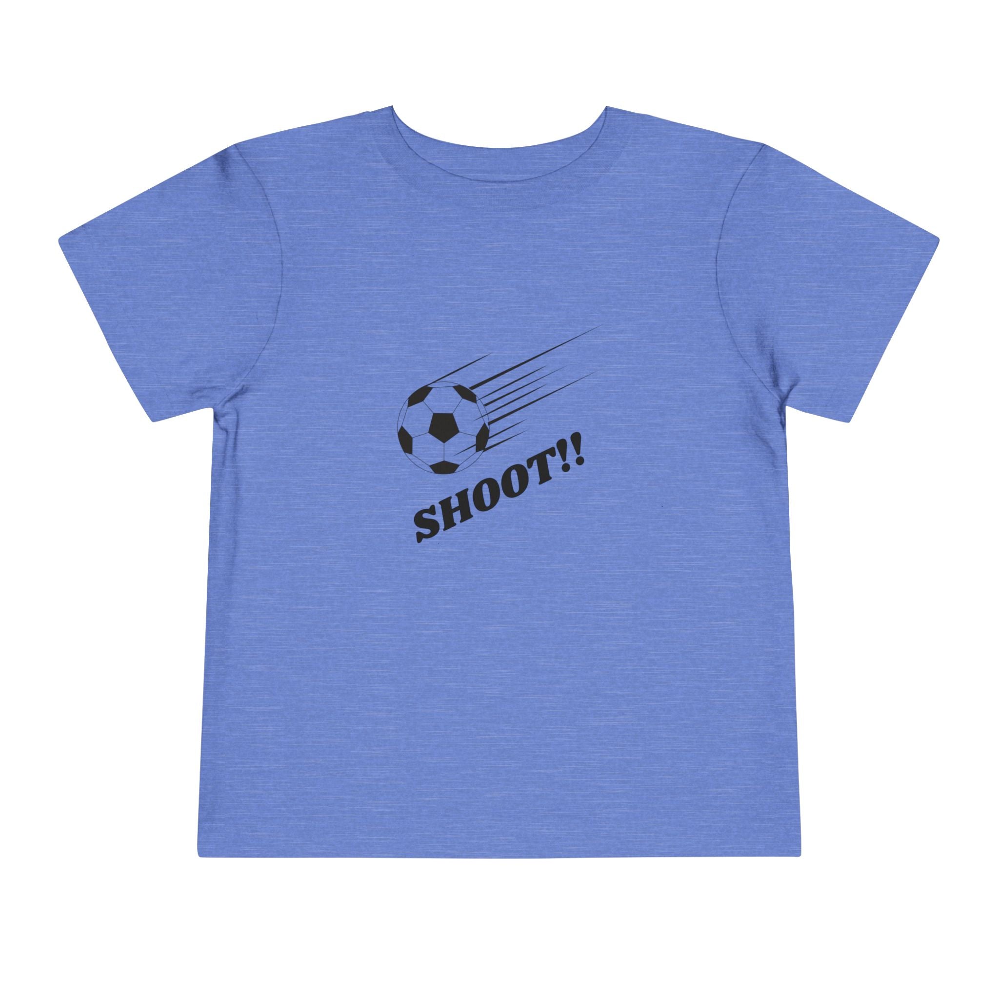 Toddler Tee — "Football Says Shoot" Kids Football Short Sleeve Shirt