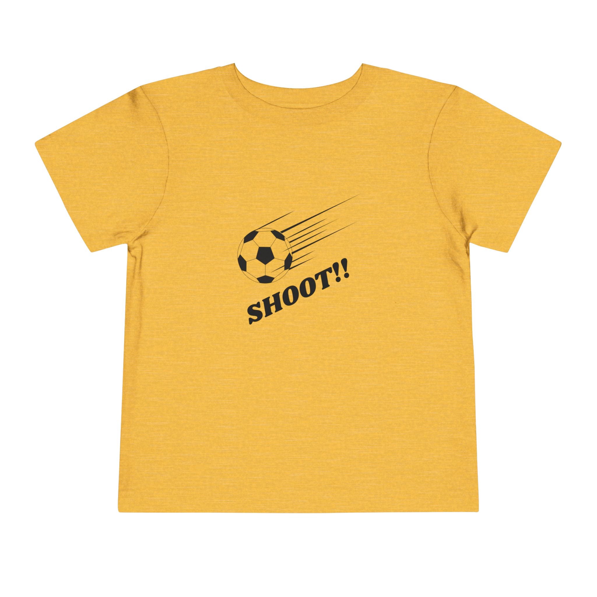 Toddler Tee — "Football Says Shoot" Kids Football Short Sleeve Shirt