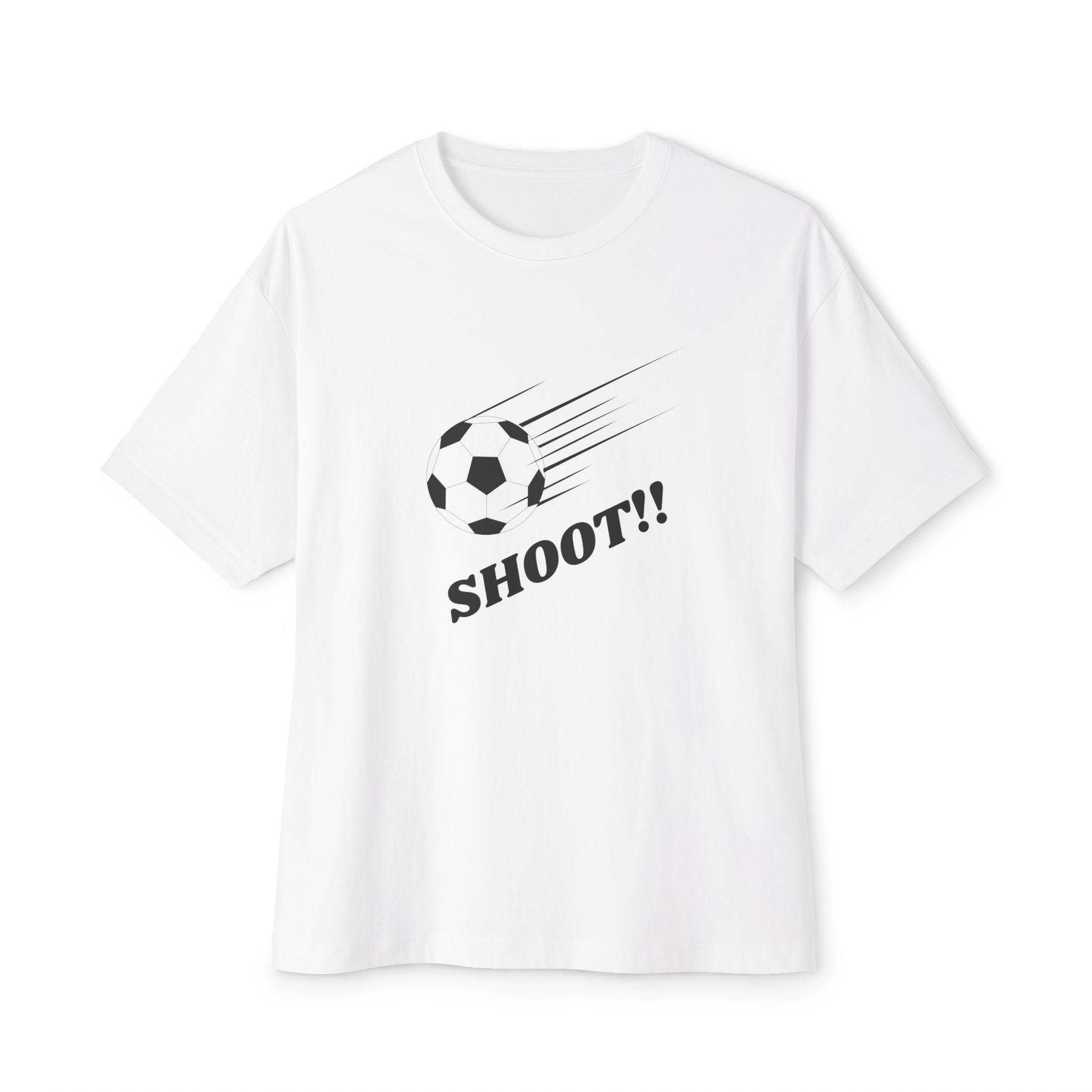 Football "Shoot" Graphic Tee — Oversized Boxy Soccer-Style Shirt