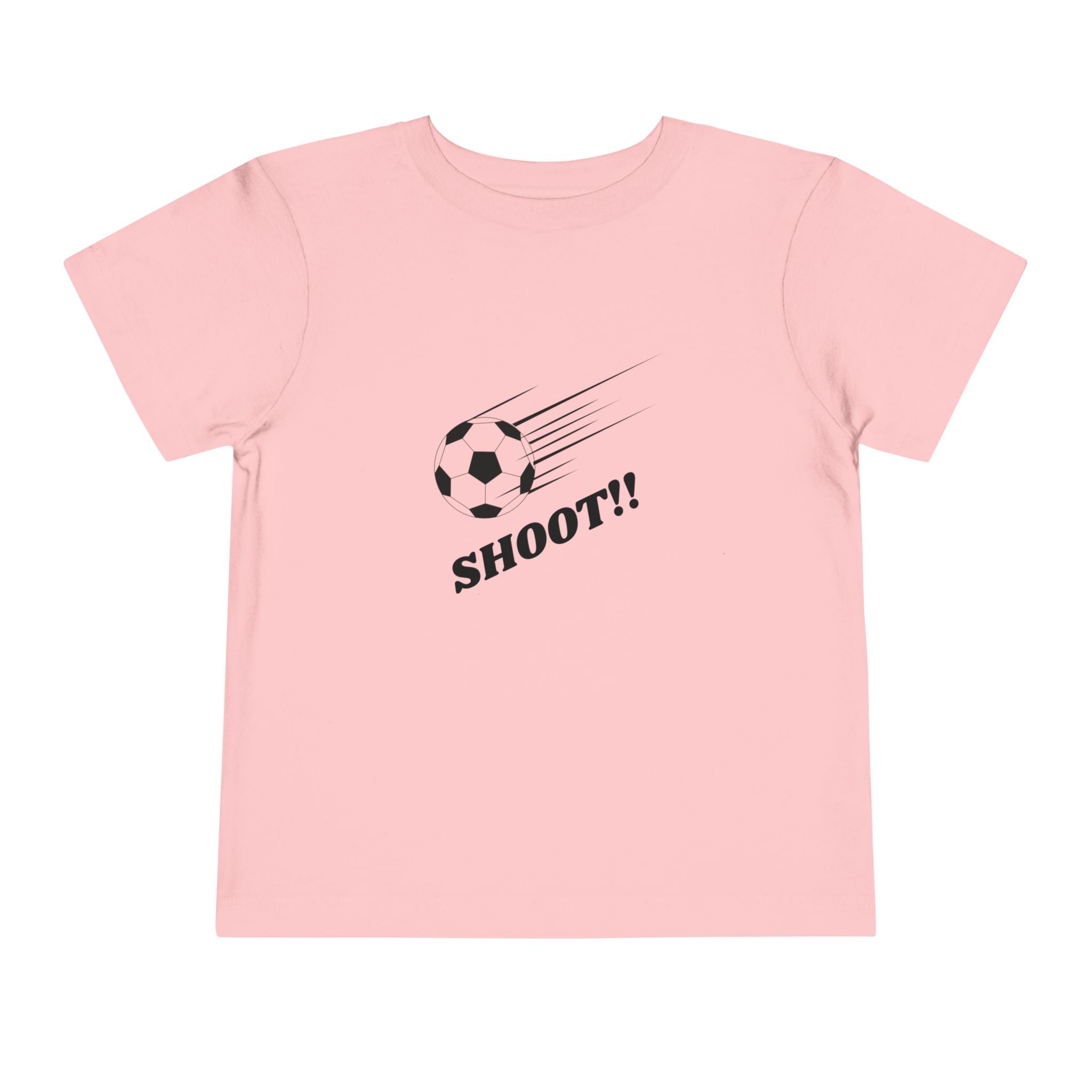Toddler Tee — "Football Says Shoot" Kids Football Short Sleeve Shirt