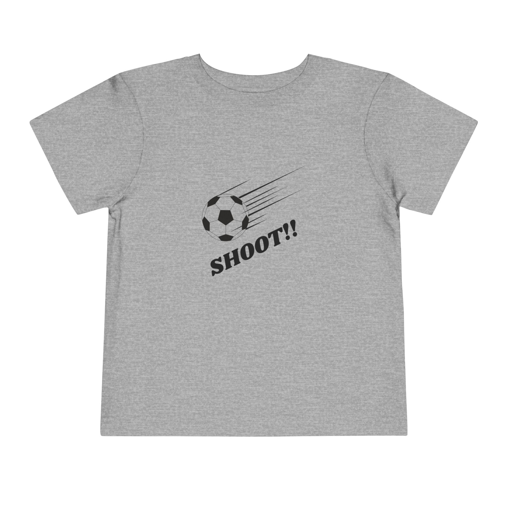 Toddler Tee — "Football Says Shoot" Kids Football Short Sleeve Shirt
