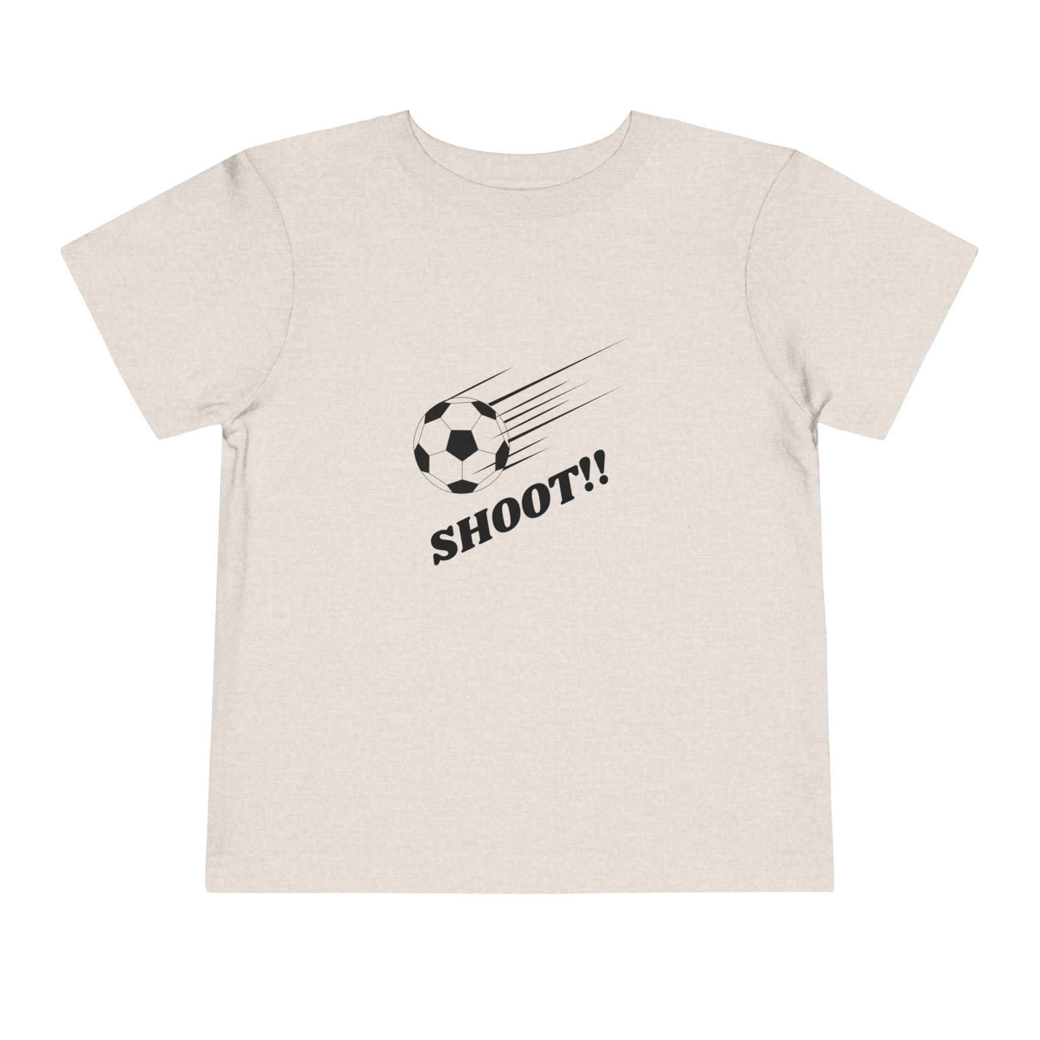 Toddler Tee — "Football Says Shoot" Kids Football Short Sleeve Shirt