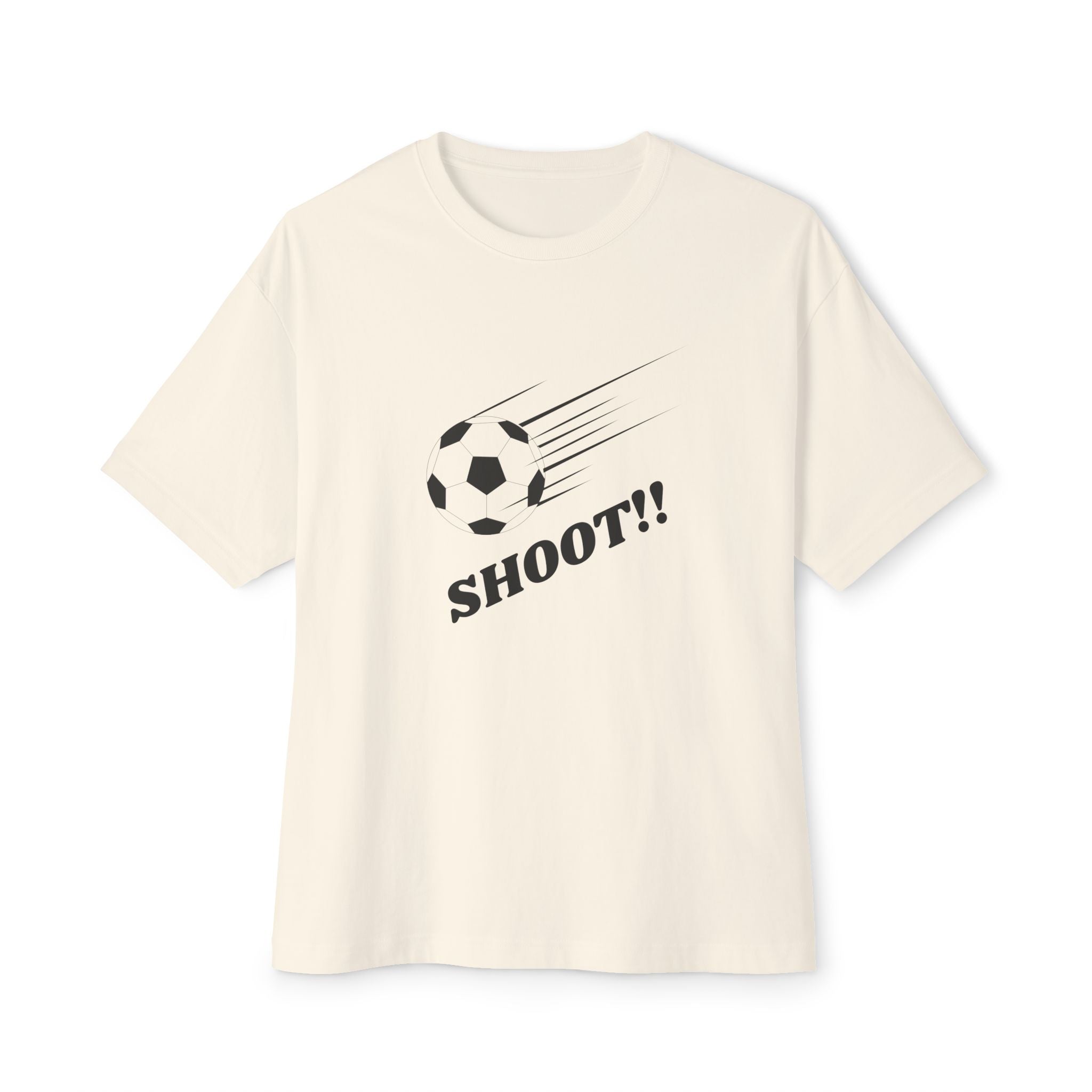 Football "Shoot" Graphic Tee — Oversized Boxy Soccer-Style Shirt