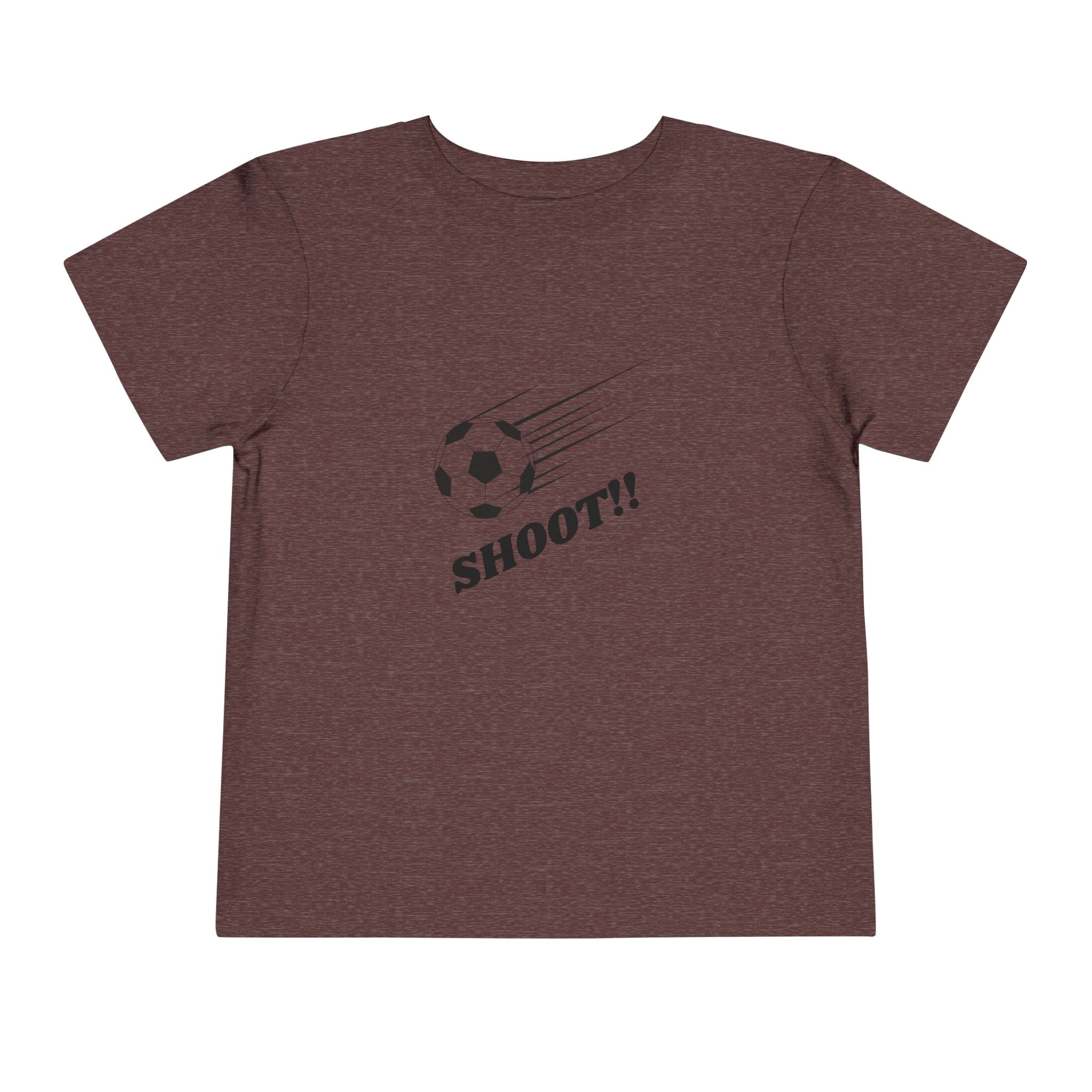 Toddler Tee — "Football Says Shoot" Kids Football Short Sleeve Shirt