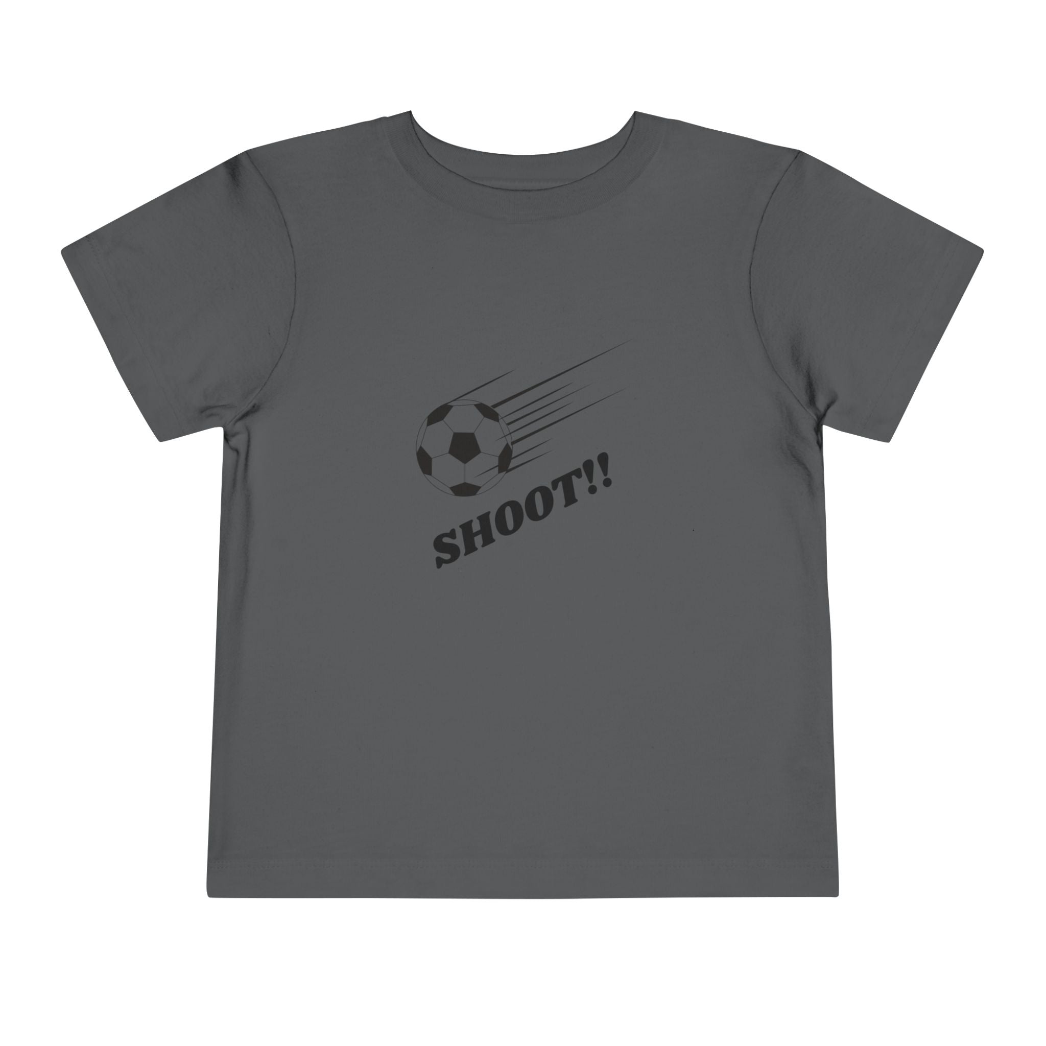 Toddler Tee — "Football Says Shoot" Kids Football Short Sleeve Shirt