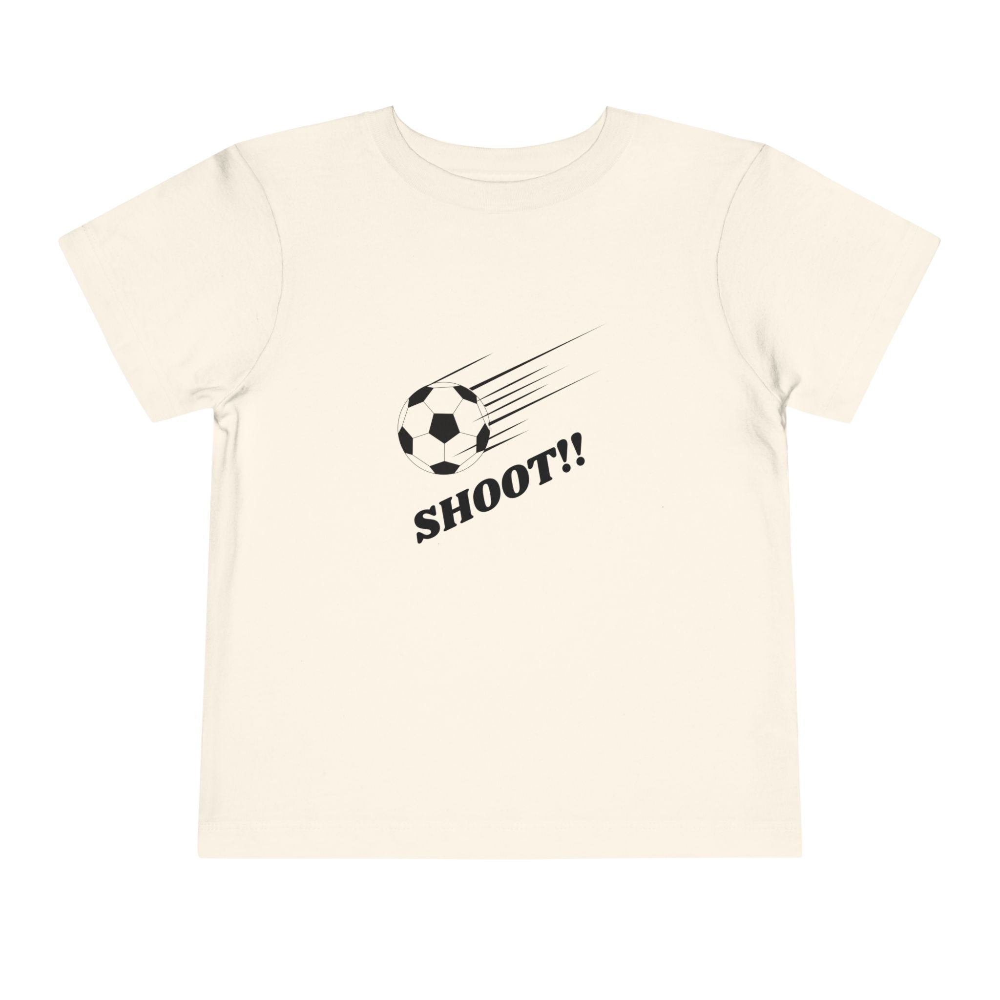 Toddler Tee — "Football Says Shoot" Kids Football Short Sleeve Shirt