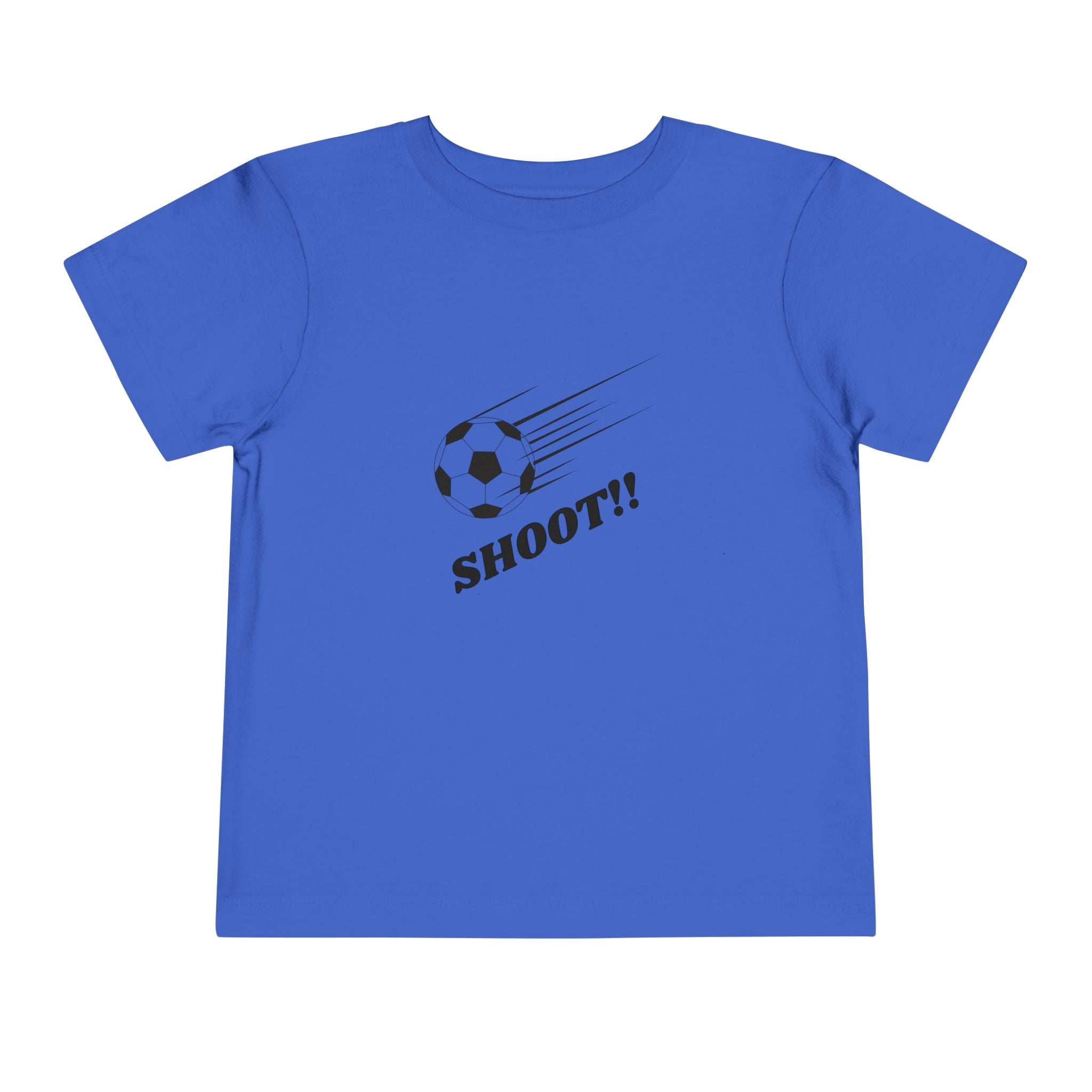 Toddler Tee — "Football Says Shoot" Kids Football Short Sleeve Shirt