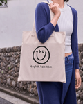 Smiley Premium Canvas Tote Bag | Cute Minimal Aesthetic | Everyday Carry