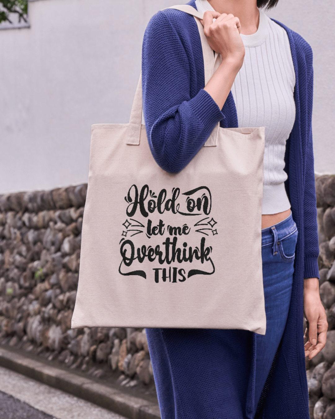 Let Me Overthink Premium Canvas Tote Bag | Funny Minimalist | Everyday Carry
