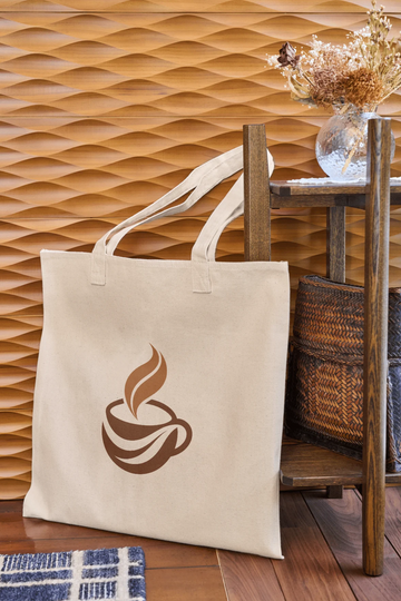 Coffee Cup Premium Canvas Tote Bag | Minimal Aesthetic | Everyday Carry ⭐