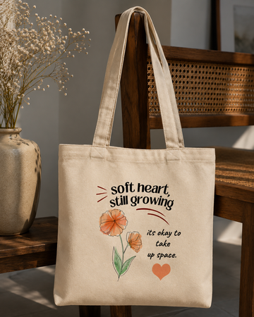 Wildflower Canvas Tote Bag | Minimal Floral Tote